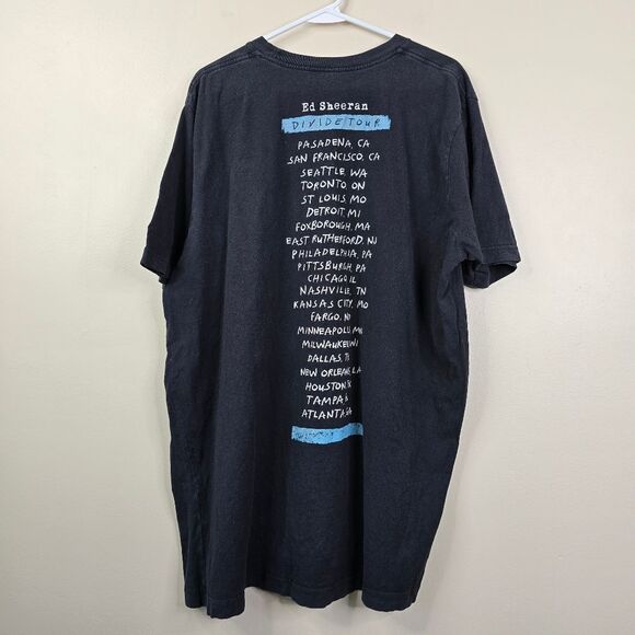 Ed Sheeran Divide World Tour Black and Blue Mens Short Sleeve Tee XXL - Picture 2 of 7